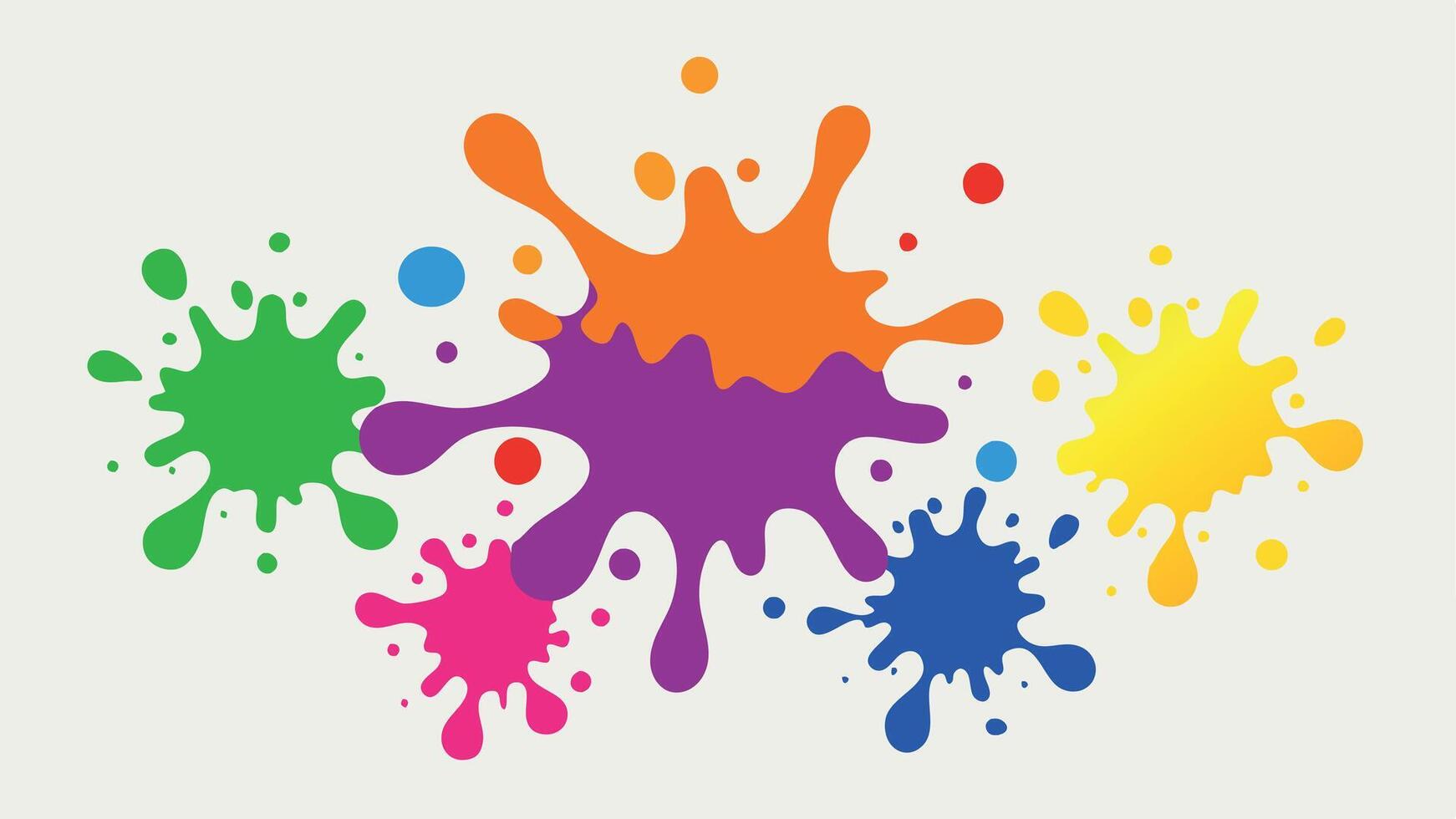Colorful ink spots set. Splash splatter abstract shape. vector