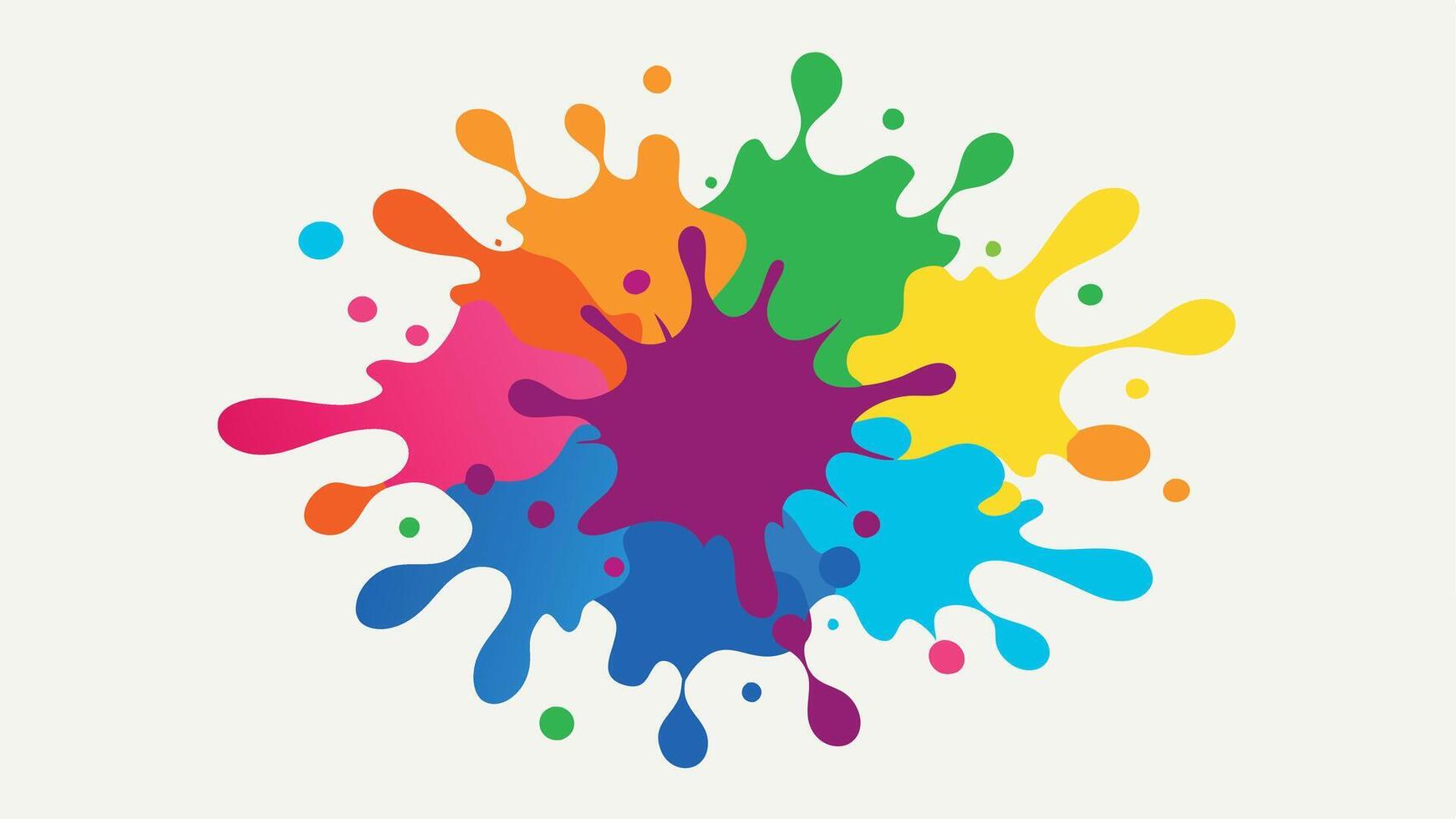 Colorful ink spots set. Splash splatter abstract shape. vector