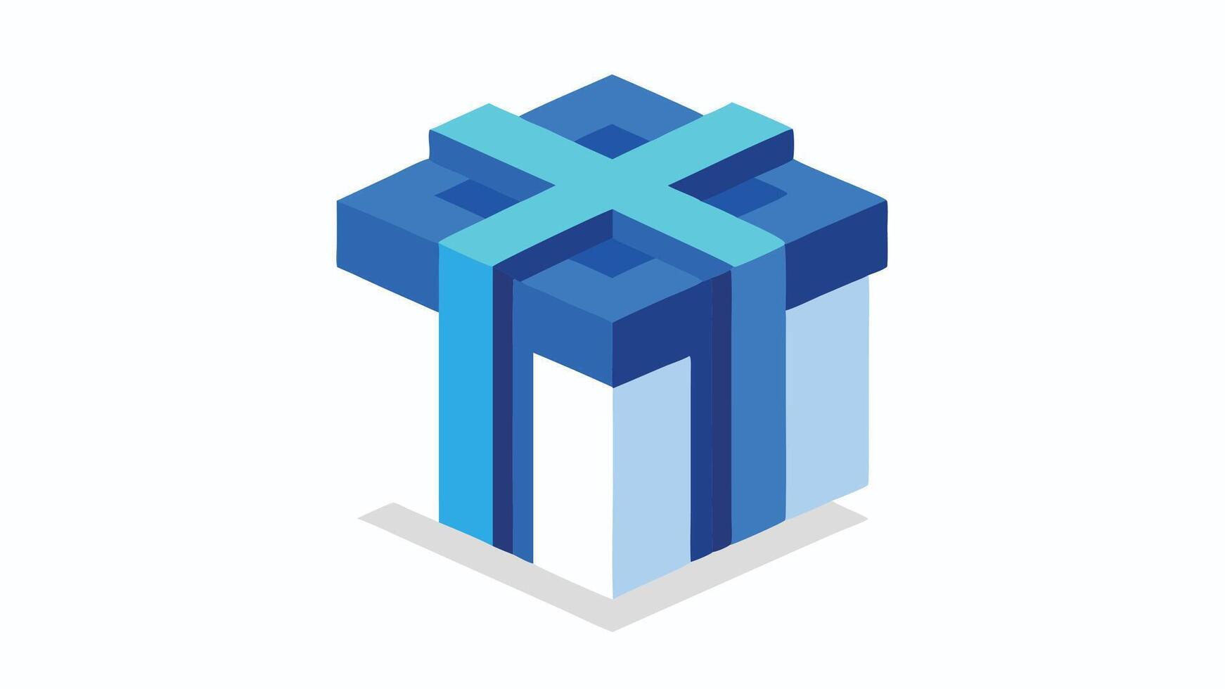 Gift box icon isolated 3d render illustration vector