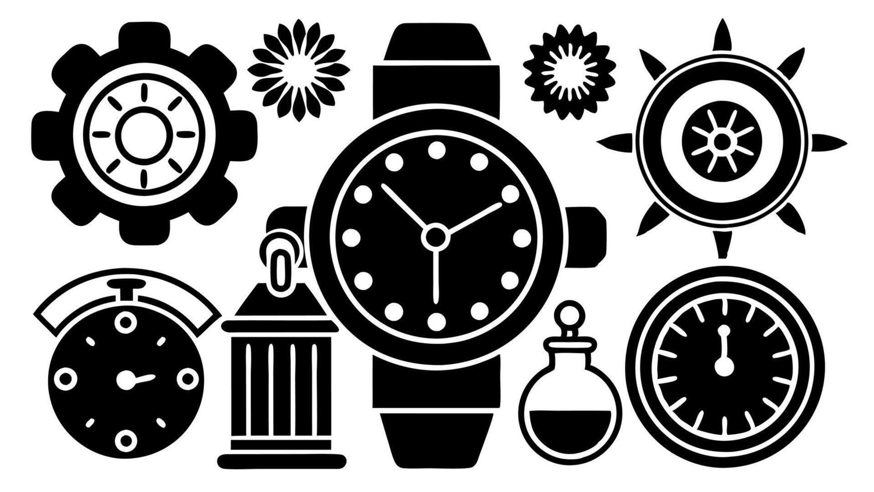 Time icon collection vector