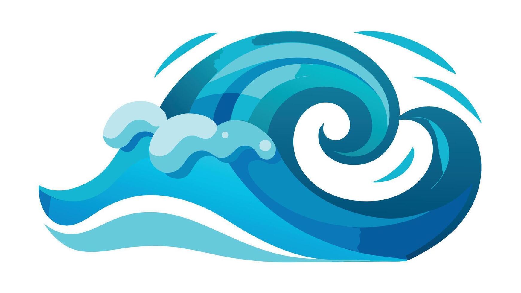 Wave icons. Water sea element, ocean liquid curve, flowing swirl storm, vector