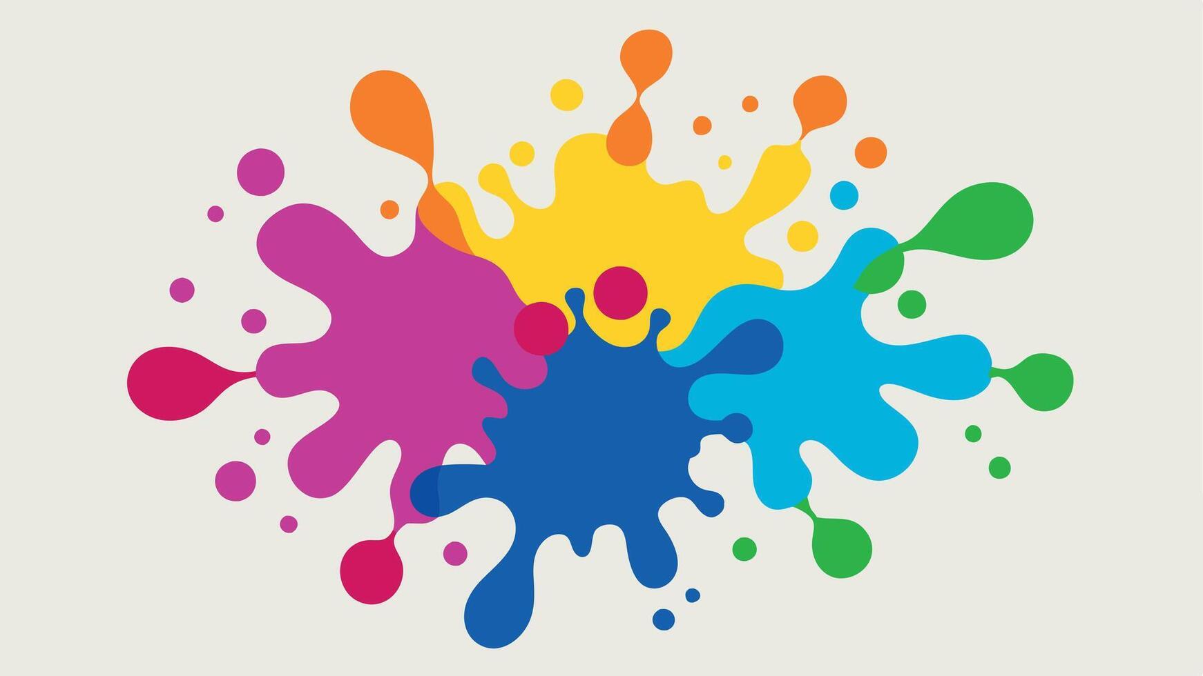 Colorful ink spots set. Splash splatter abstract shape. vector
