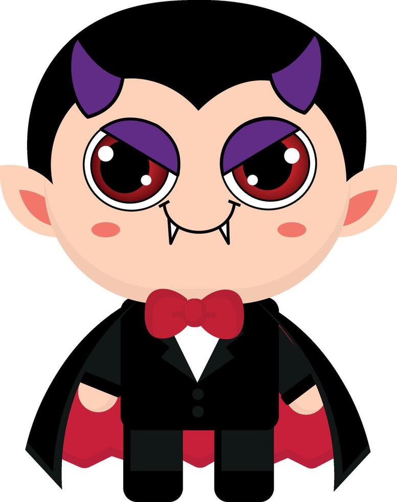 Cute vampire, goth, with expressions, collection, stick Fun Emotions, devil vampire, with horns vector
