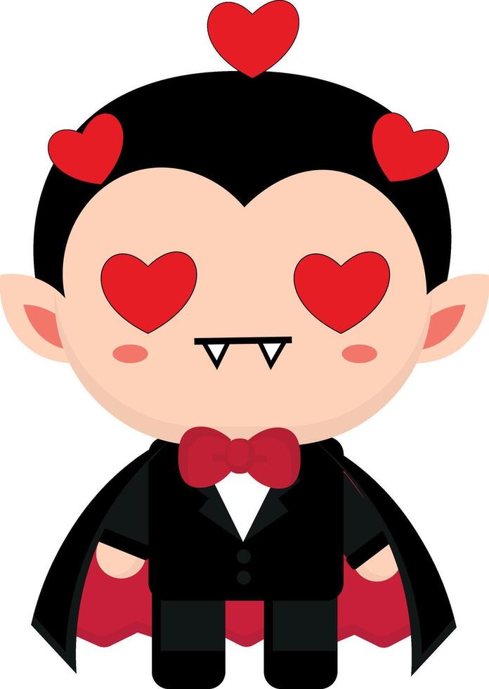 Cute vampire, goth, with expressions, collection, stick Fun Emotions, vampire in love vector
