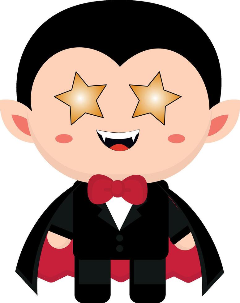 Vampire with stars in eyes vector