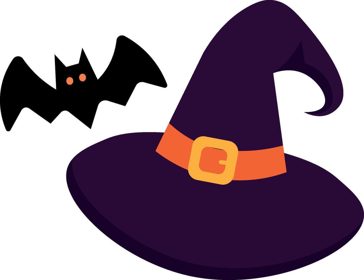 witch and bat hat, for backgrounds and designers vector