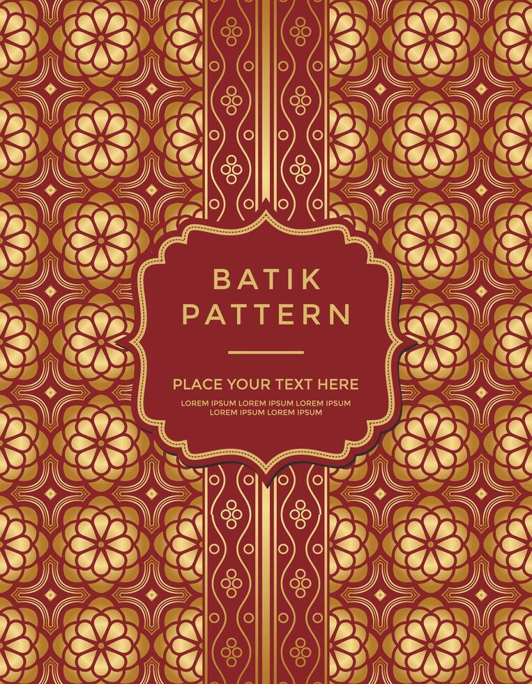 Ornate Gold Batik with Floral Motifs vector