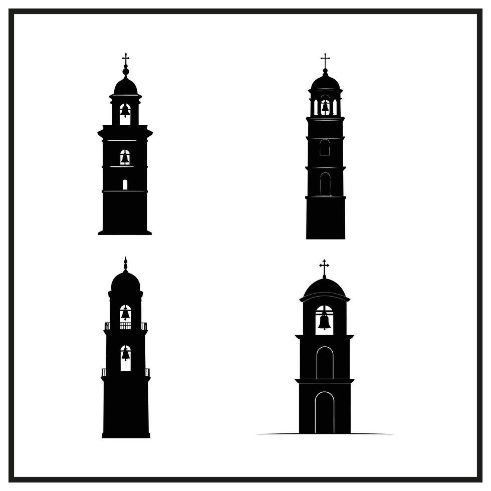 A haunted bell tower clipart on a white background vector