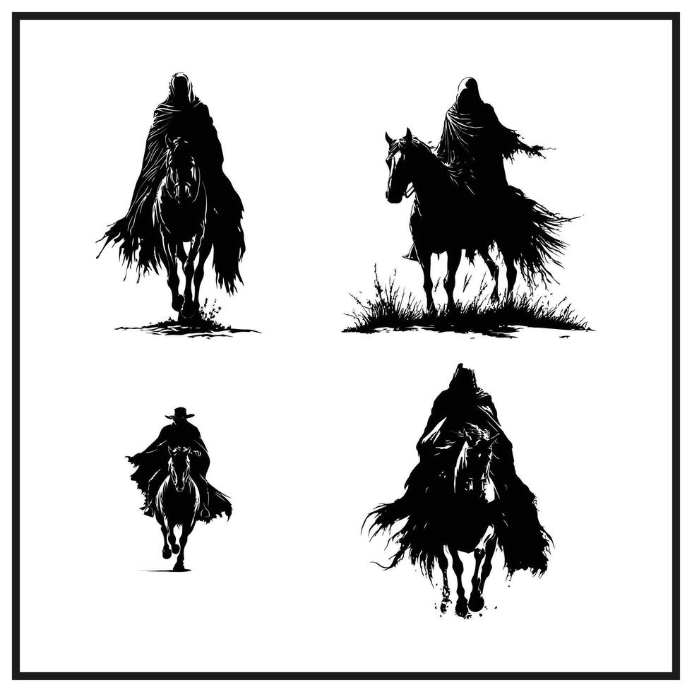 A headless horseman riding a horse clipart vector