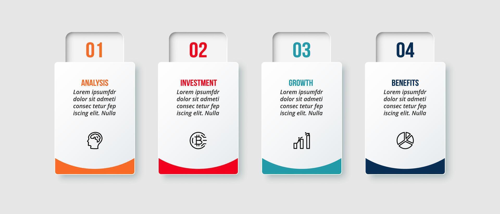 Infographic 4 steps for business. vector