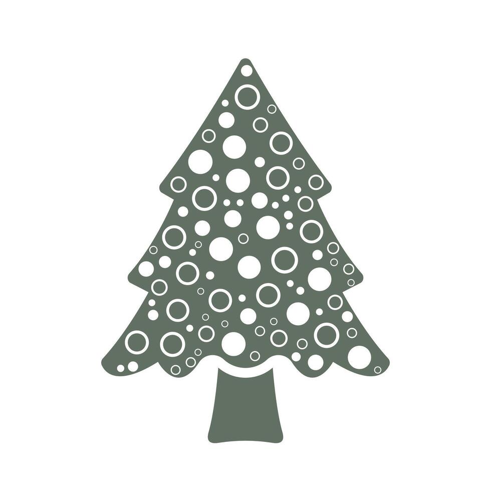 flat design of Christmas tree decoration with dots vector