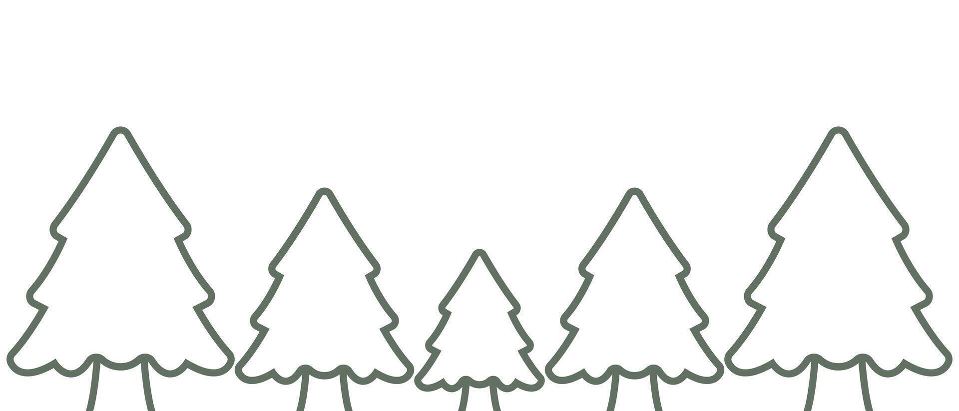 line icon forest pine tree on white background vector