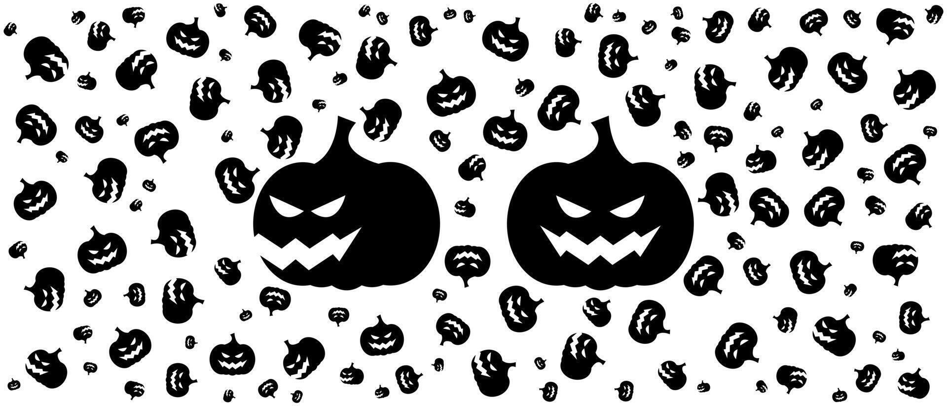 pattern pumpkin smile decoration on white background vector