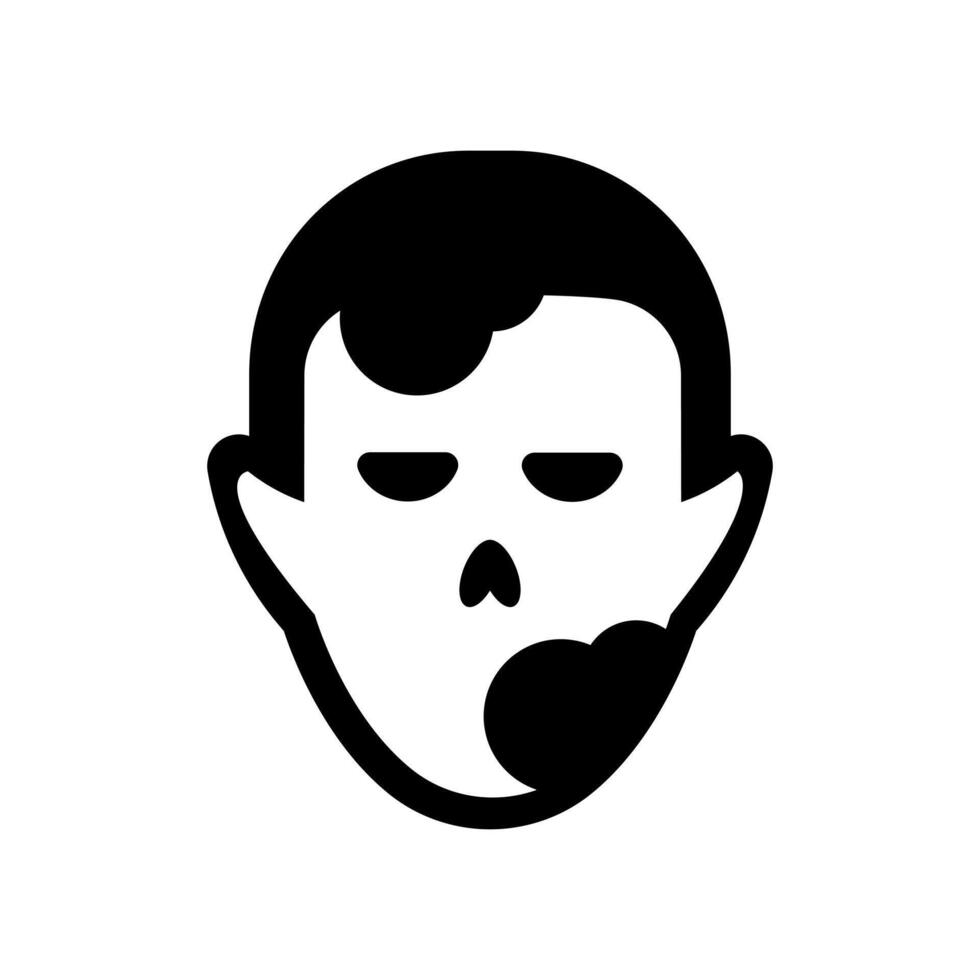 zombie head icon flat illustration vector