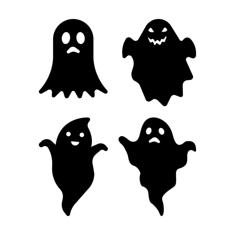 icon set ghost halloween icon flat illustration vector