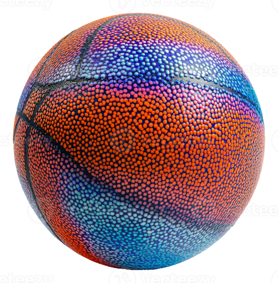 Colorful basketball resting on a clean surface png