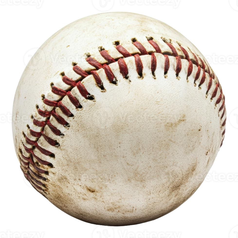 Old baseball resting on a rustic surface outdoors png