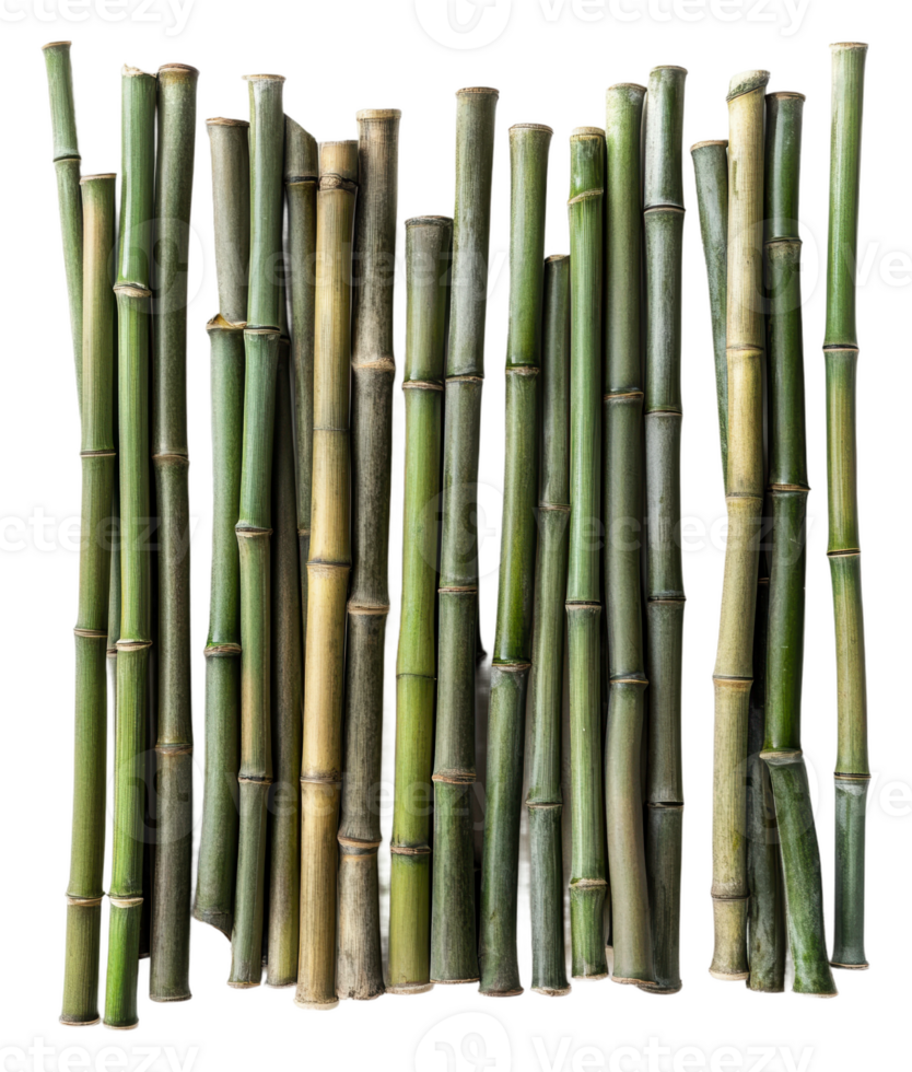 Green bamboo stalks arranged in a natural pattern png