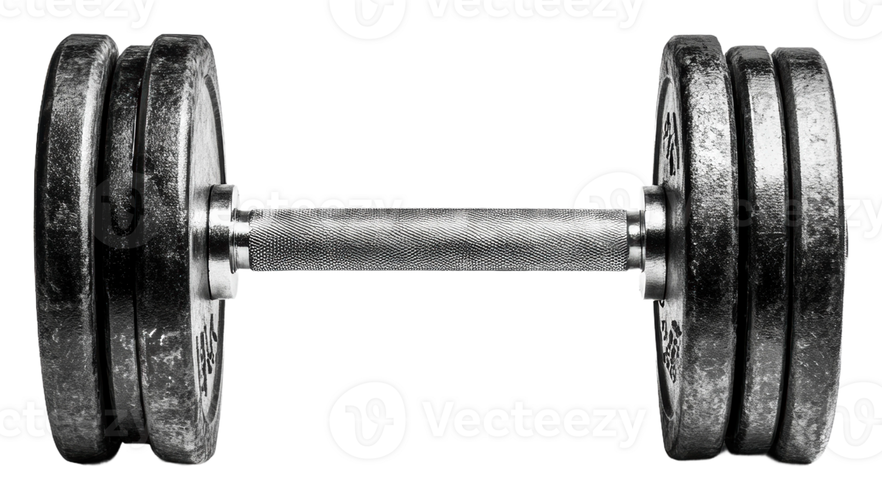 Heavy dumbbell on a gym floor ready for workout png