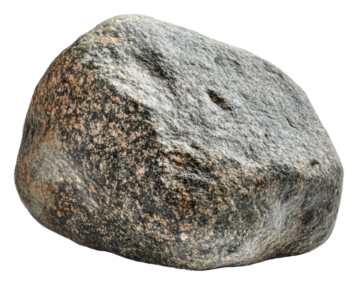 Granite boulder on a smooth surface png