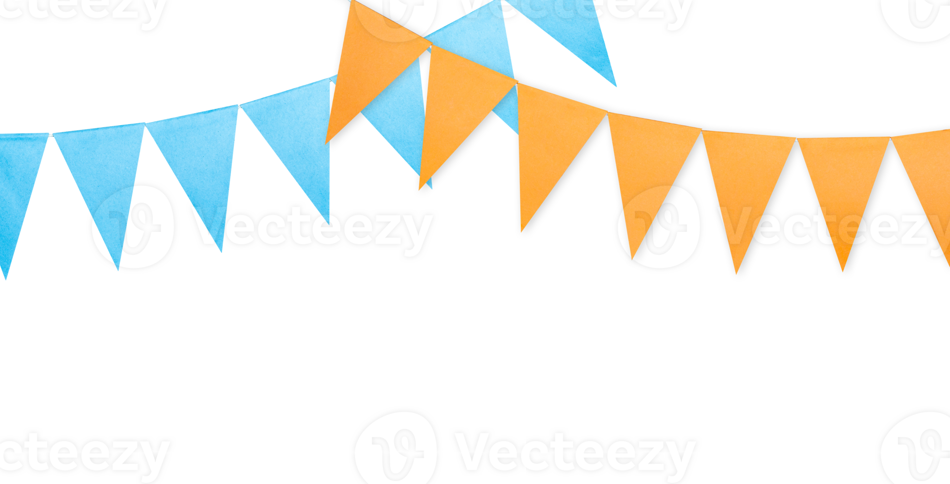 Hanging bunting flag isolated for copy space element png