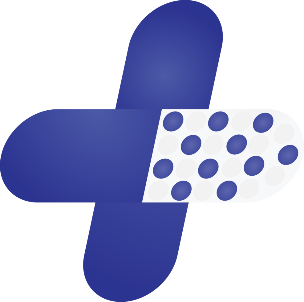 A blue pill with a white dot on it png
