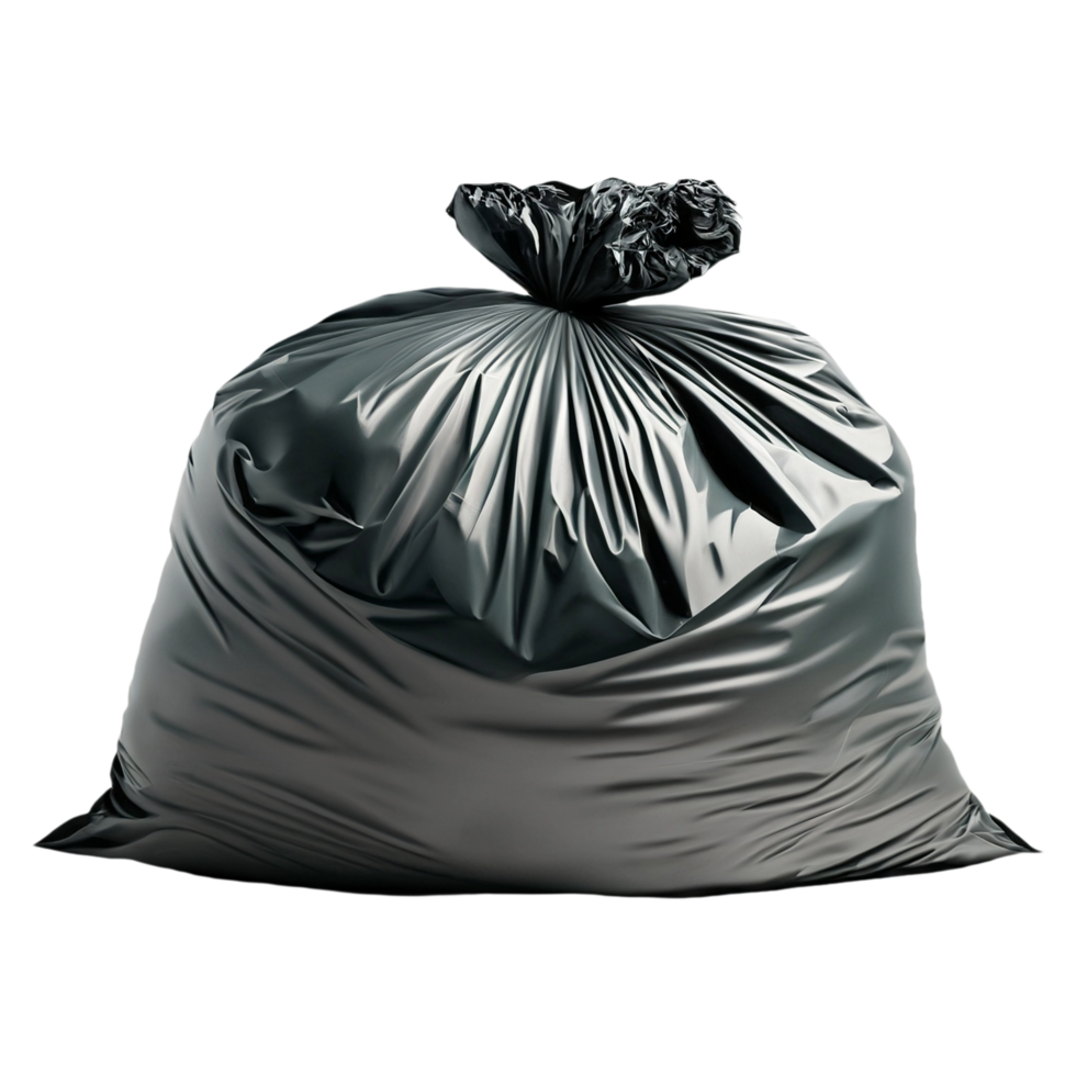 A large black garbage bag on a Transparent background png