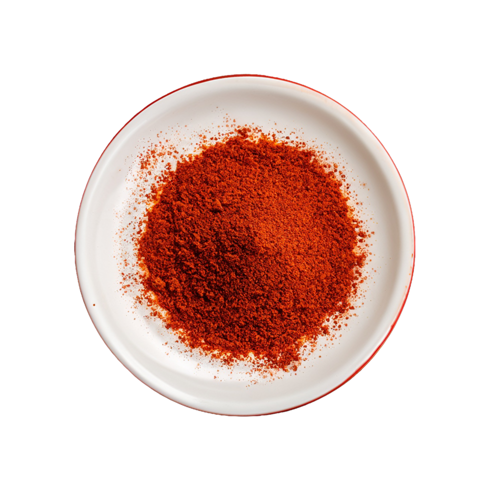 Chilli powder in a bowl on a transparent background. Best for advertisement png