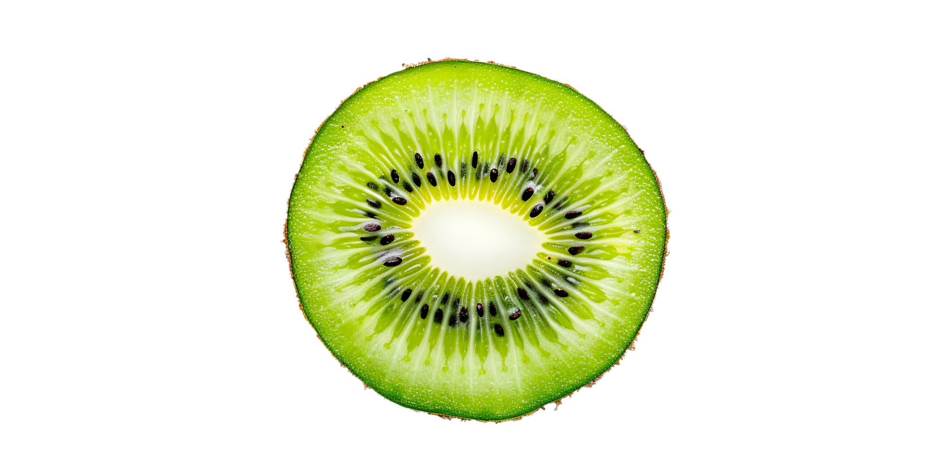Fresh sliced kiwi fruit isolated transparent background png