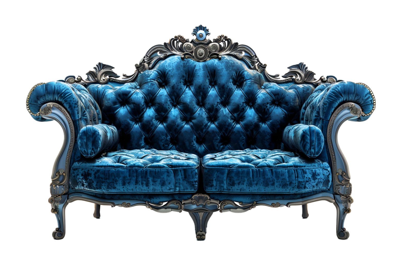 3d Modern And Stylish Blue Sofa Soft Comfortable isolated on transparent background png