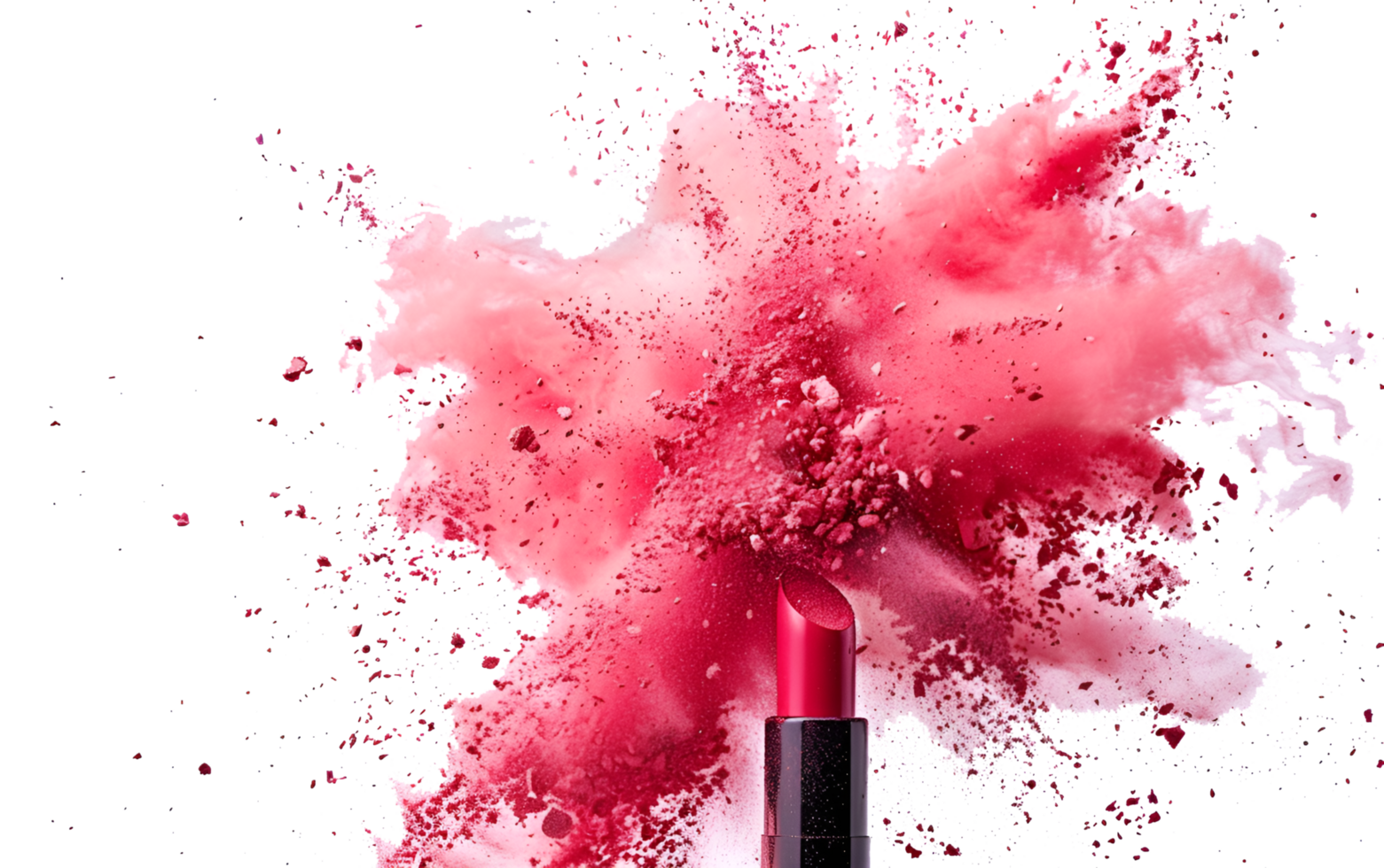 Lipstick explosion isolated on transparent background png