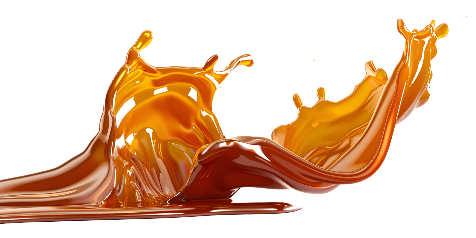 Caramel splash isolated on transparent background png
