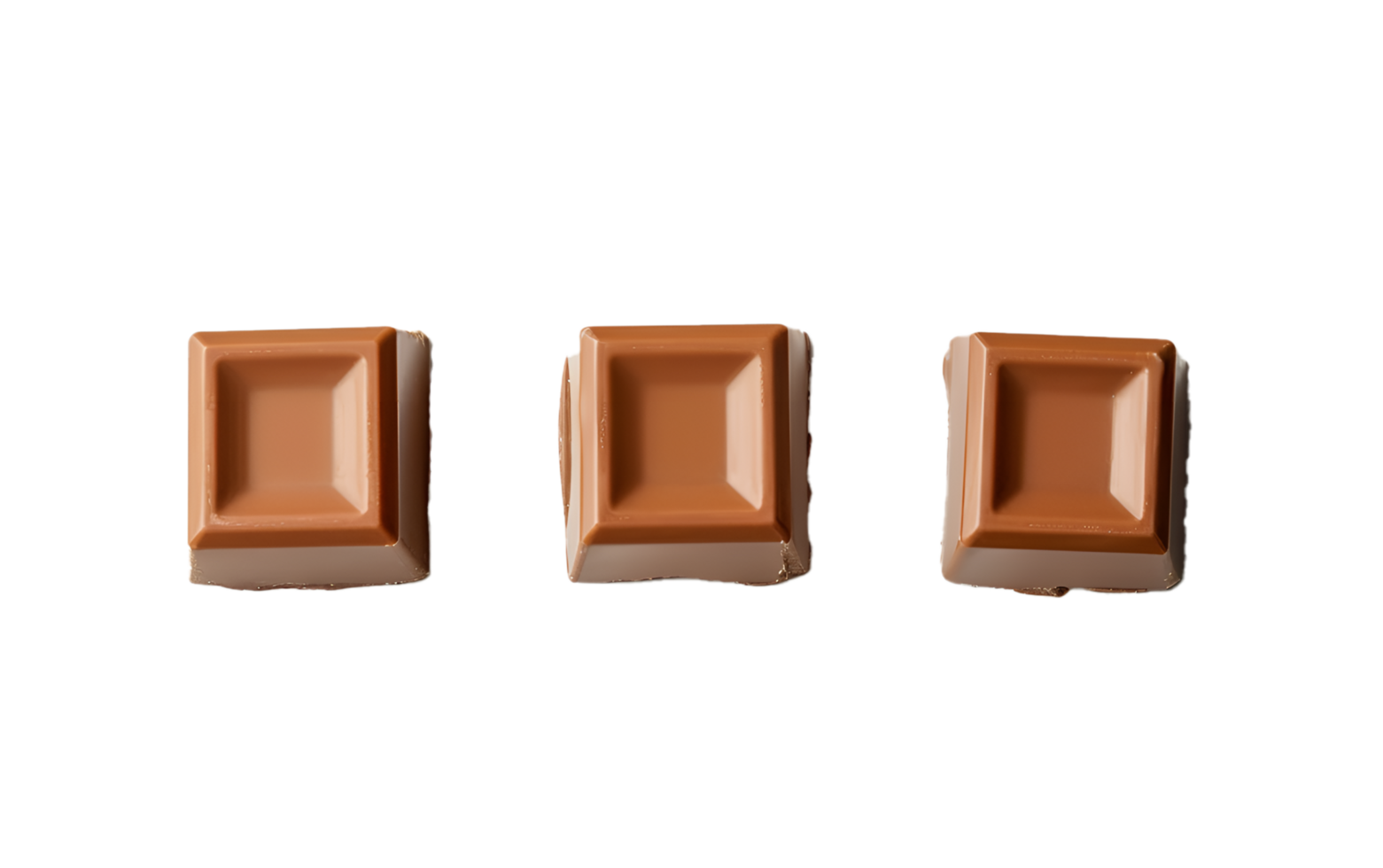 Three Chocolate Cubes on Transparent Background png
