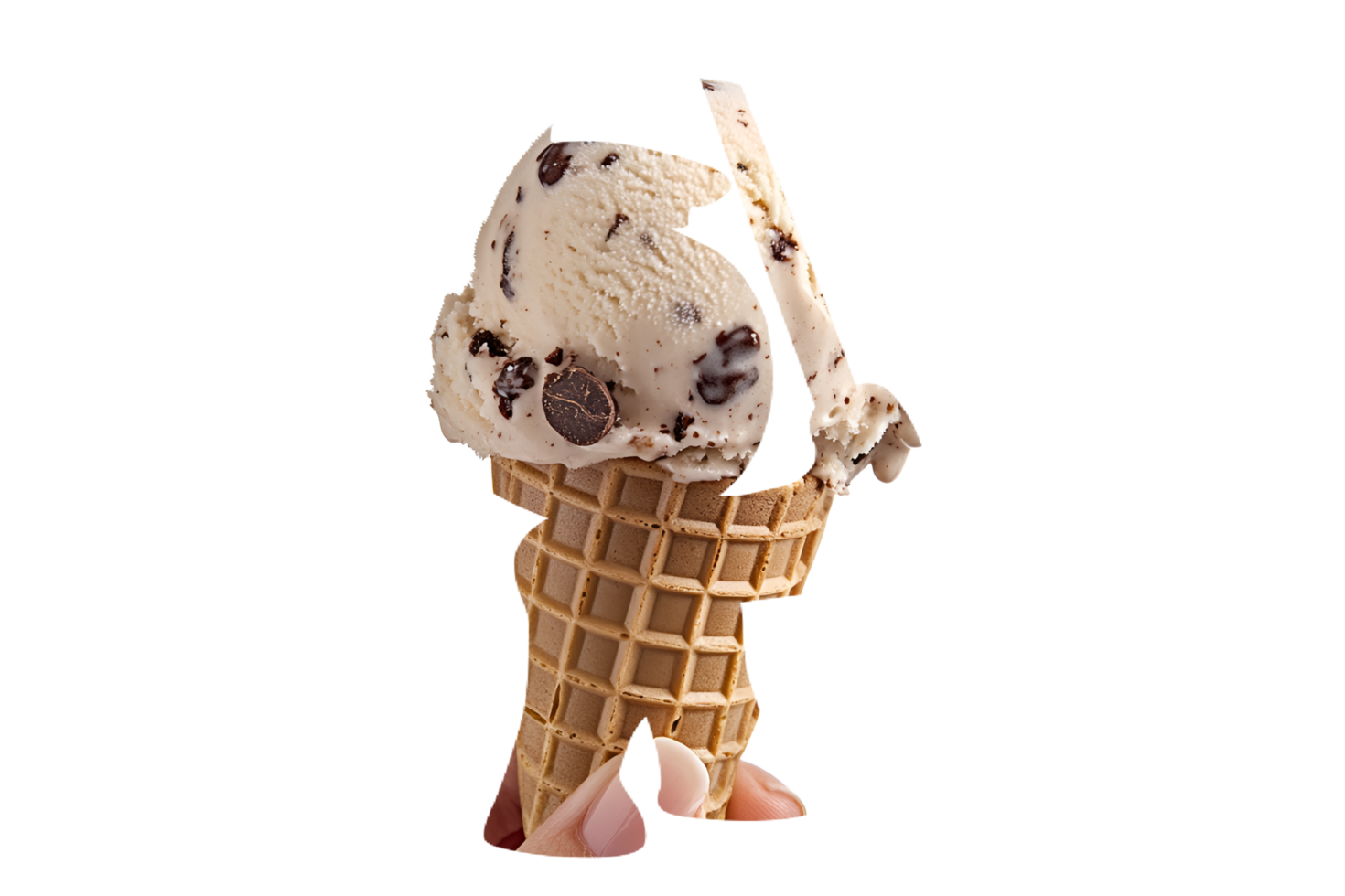 A Scoop of Rum Raisin Ice Cream On A Cone png