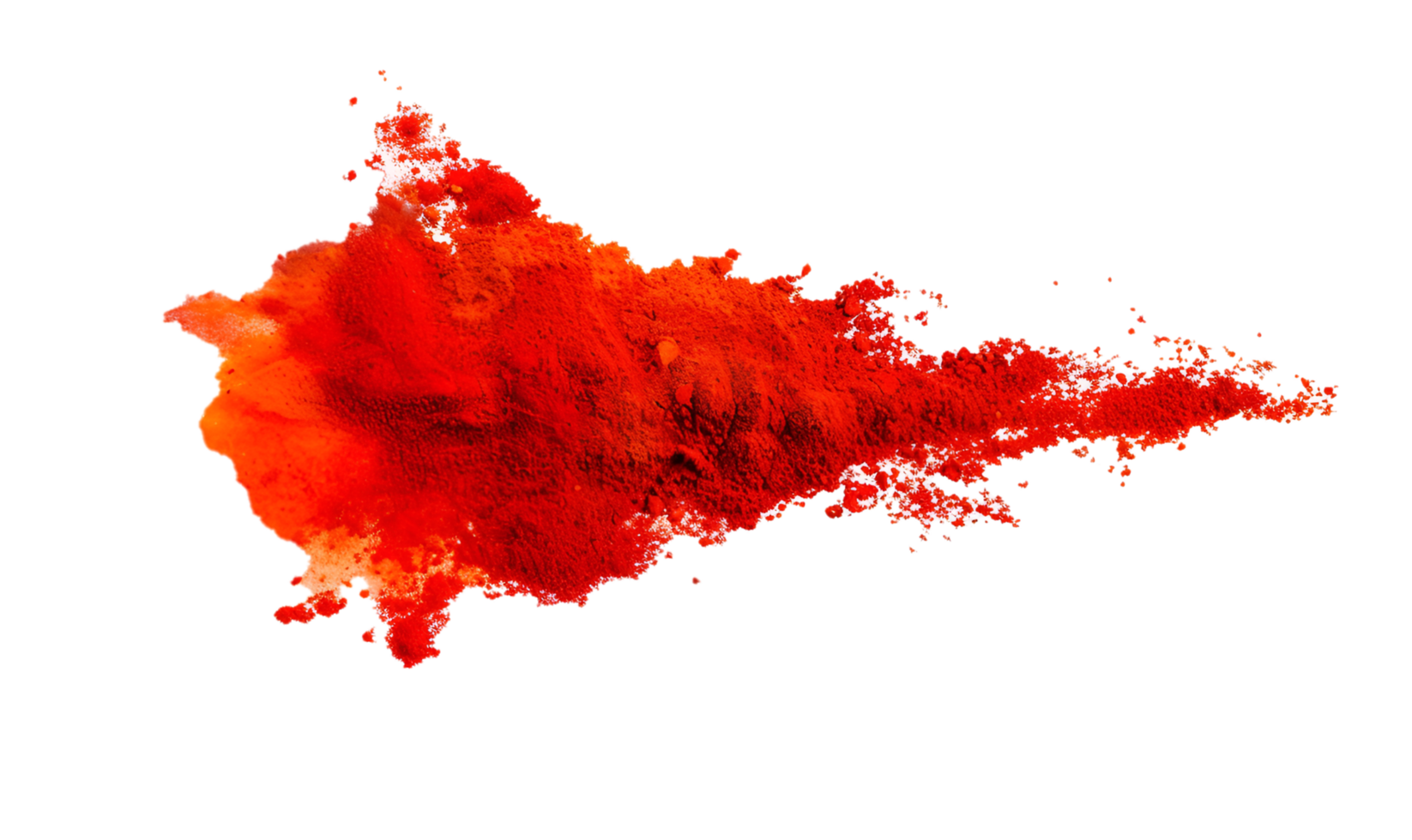Orange powder explosion on isolated on transparent background png