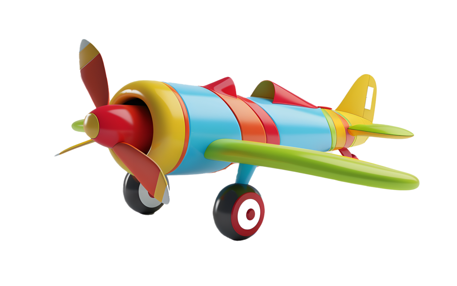 3D Airplane Toy Icon on Transparent Background png