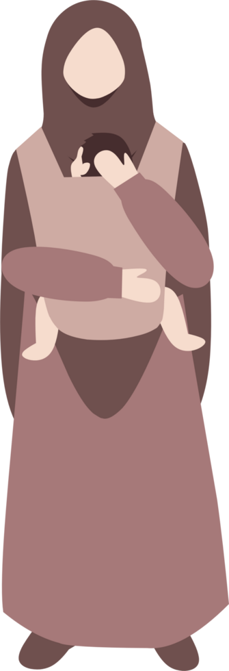 mère avec hijab balayage sol. femme au foyer activité illustration png