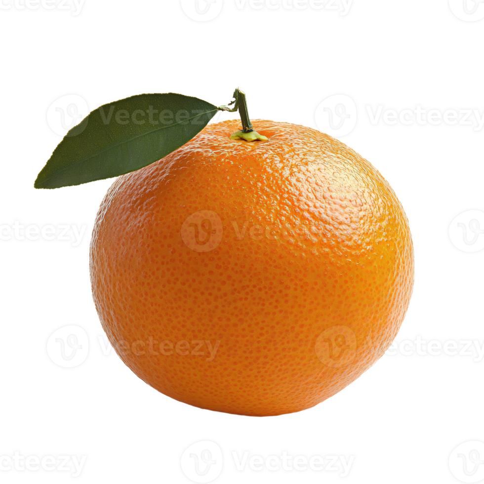 Mandarin orange fruit with leaves, isolated on the transparent background png