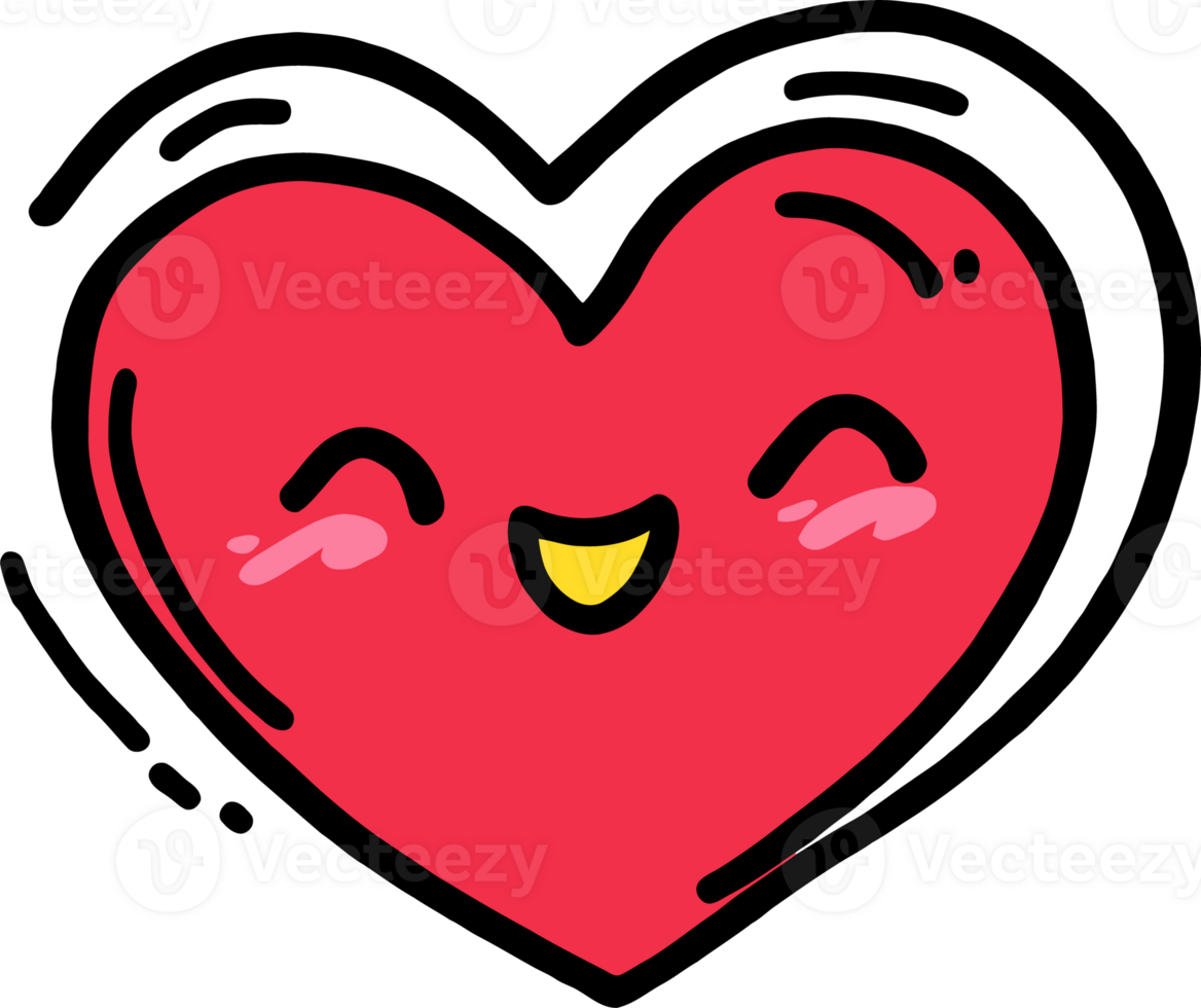 Cute Smiling Heart Emoji with Blush Marks for Valentine's Day, Romance, and Love Themes png