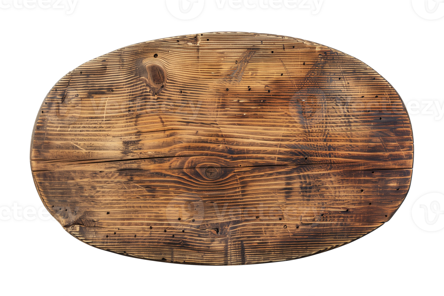 Natural Oval Wooden Signboard isolated on a transparent background, cut out 03 png