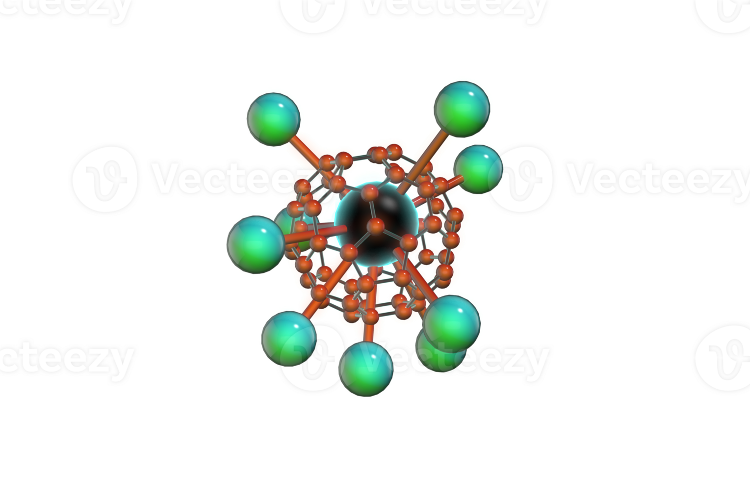 3D Illustration model of A molecule png