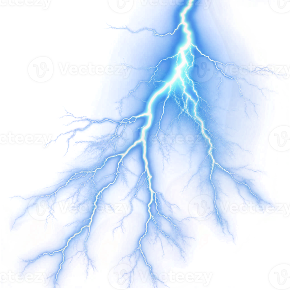 Blue Lightning Thunder Overlay Effect png