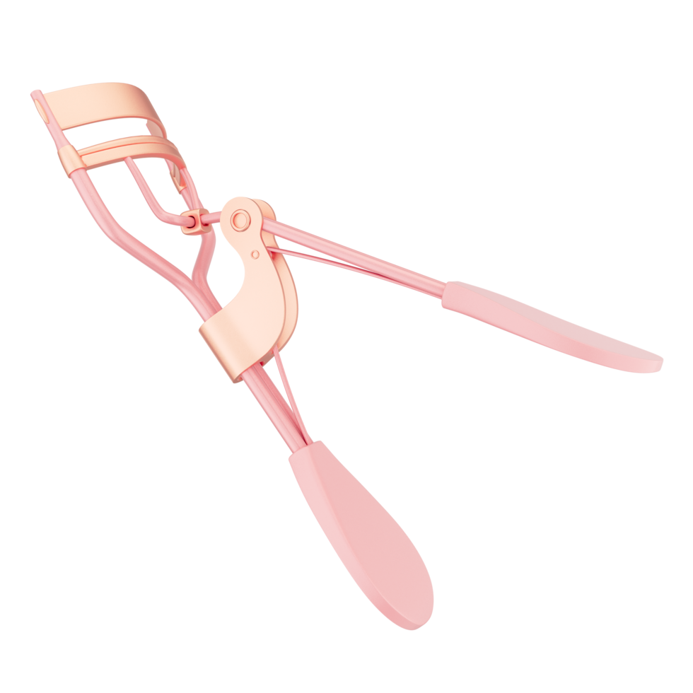 Rose gold eyelash curler with comfortable grip 3d Illustration png