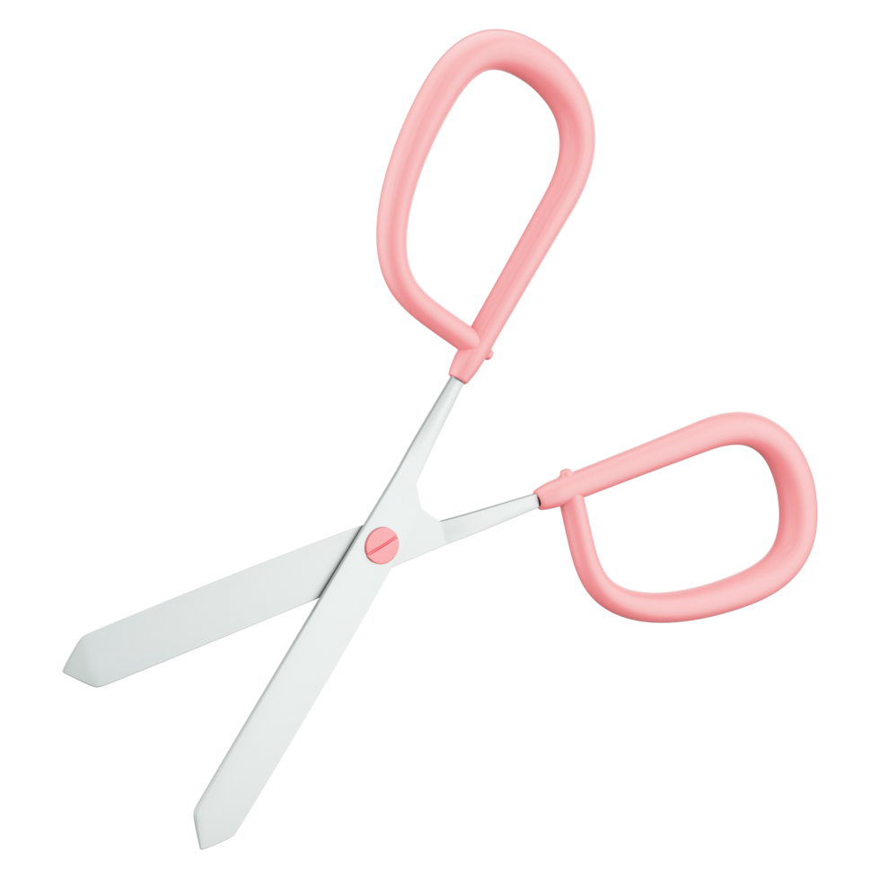 Pastel pink Scissors, 3d Illustration png