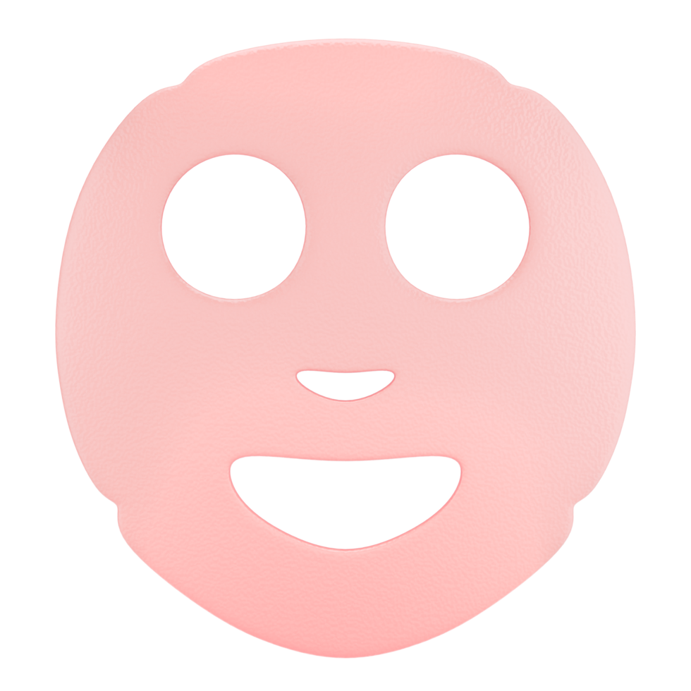 Pink 3D Face Mask Illustration, Beauty Treatment for Face Spa png