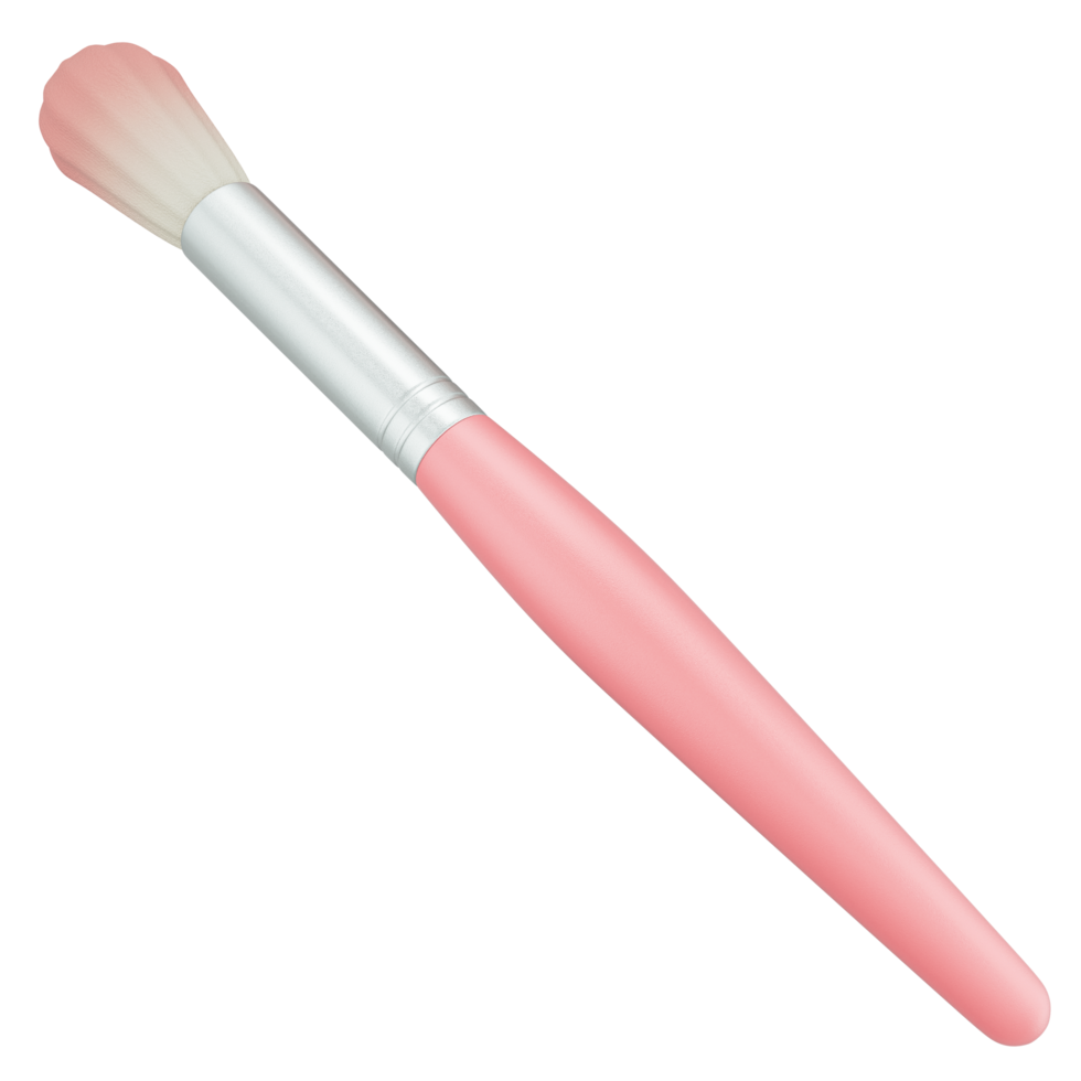 Pink brush 3d illustration with makeup tools, beauty items, and a selection of cosmetic accessories png