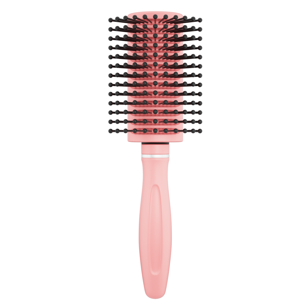 Round Hair Brush Roll Comb for Hairdressing Salon Concept. 3D Illustration png