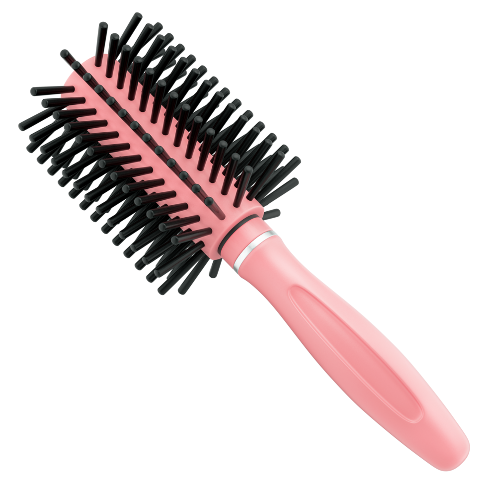 Round Hair Brush, Roll Comb, hairdressing salon elements concept, 3d Illustration png