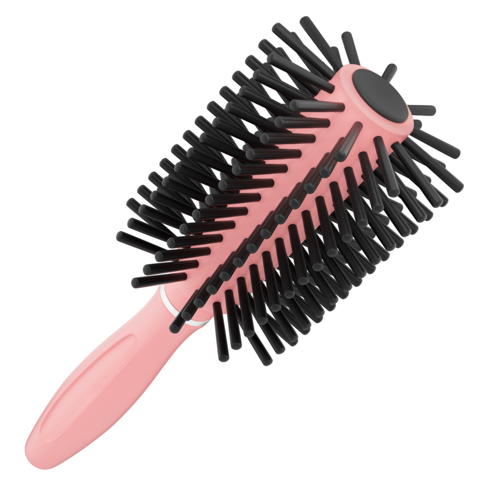 Round Hair Brush Roll Comb 3D Illustration for Hairdressing Salon Concept png