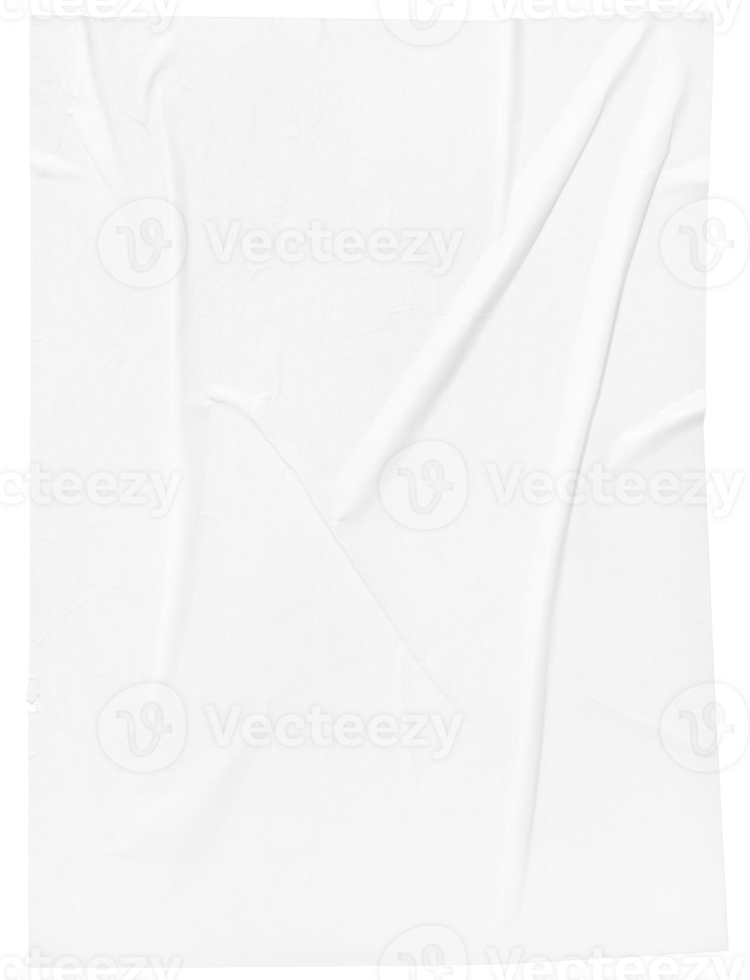 Blank crumpled sheet of paper template mockup png
